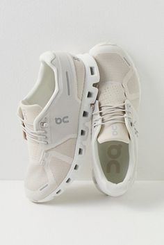 On Cloud 5 Sneakers | Free People Pearl On Cloud Shoes, On Womens Running Shoes, Qc Shoes, Beach Sneakers, On Cloud Shoes, Ons Shoes, Nude Sneakers, On Cloud 5, Cloud Shoes