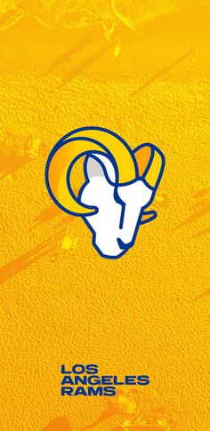 the los angeles rams logo on an orange and yellow background