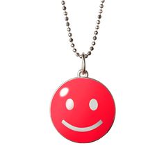 big smile necklace sterling neon-pink Red Round Jewelry With Black Enamel, Glossy Enamel Jewelry Gift, Red Enamel Round Necklace, Everyday Silver Enamel Jewelry, Silver Jewelry With Glossy Finish For Gift, Personalized Enamel Necklaces, White Gold Enamel Necklaces, White Gold Enamel Round Pendant Necklace, Red Enamel Necklace Nickel Free