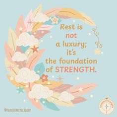 the quote rest is not a luxury it's the foundation of strength on a blue background