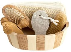 5Piece Bath  Body Gift Set with Relaxing Spa Tools in Wooden Basket Rejuvenate Yourself with Useful Gadgets for Health  Beauty ** See this great product. (Note:Amazon affiliate link) Spa Tools, Gadgets For Women, Bath & Body Gift Set, Useful Gadgets, Wooden Basket, Relax Spa, Relaxation Gifts