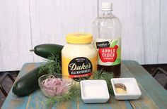 ingredients for an apple cider recipe sitting on a table