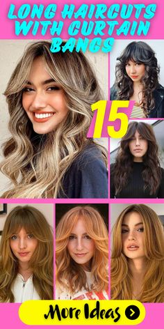 Curtain Bangs Long Wavy Hair, Long Haircuts With Curtain Bangs, V Part Ponytail, Summer Hair Color For Blondes, Summer Brown Hair, Haircuts With Curtain Bangs, Side Braids For Long Hair