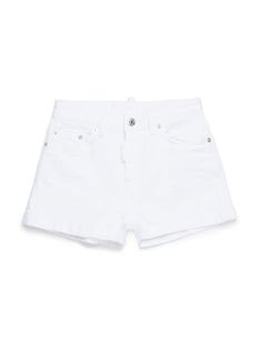 off-white stretch-cotton denim logo patch to the rear belt loops concealed fly and button fastening classic five pockets Cute White Jeans, White Jeans Shorts, Kids Denim Shorts, Shorts For Kids, Girls Denim Shorts, Trendy Outfits For Teens, White Denim Shorts, Kids Denim, Zara Kids