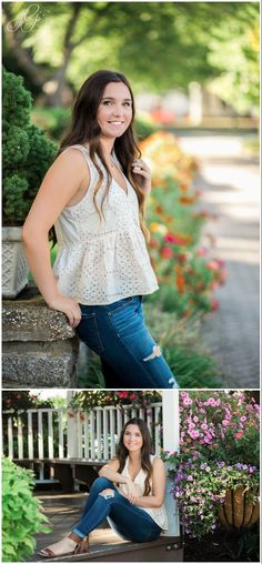 two photos of a woman posing for the camera