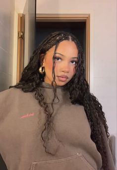 Braid Vacation Hairstyles, Black Vacation Hair, Boho Braids Aesthetic, Braids Aesthetic Black Women, Pretty Outfits Plus Size, Headband On Braids, Bohemian Braids On Natural Hair, Mermaid Braids Hairstyles, Ethereal Braids