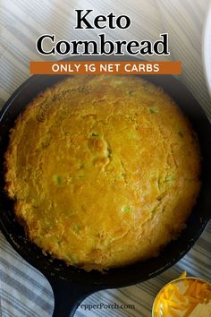 the cover of keto cornbread only 16 net carbs is shown in this image