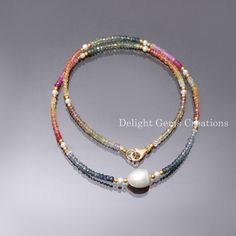 Rainbow Round Jewelry With Faceted Beads, Elegant Rainbow Jewelry With Faceted Beads, Colorful Oval Beaded Jewelry Gift, Rainbow Rondelle Faceted Beads Jewelry, Beautiful Beaded Necklaces, Sparkling Jewelry, Peridot Bracelet, Multi Sapphire, Emerald Bead