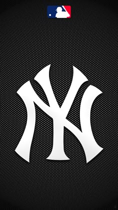 the new york yankees logo on a black background