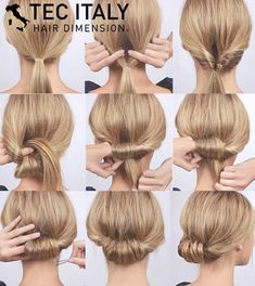 Easy updo Sanggul Modern, Easy Updos For Medium Hair, Easy Updo, Easy Updo Hairstyles, Easy Hair Updos, Bridesmaid Hair Down, Bridesmaid Hair Short, Penteado Cabelo Curto