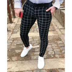 Season:Spring   Fall; Fabric:Polyester; Gender:Men's; Style:Casual,Classic Style,Fashion; Elasticity:Micro-elastic; Occasion:Formal,Party,Daily,Work,Business; Fit Type:Regular Fit; Function:Comfort; Waistline:Mid Waist; Pattern:Plaid; Design:Button,Pocket; Pants Type:Dress Pants,Chinos,Trousers; Fly Type:Zipper,Button; Front page:FF; Listing Date:07/10/2024; Production mode:External procurement; Hips:; Length:; Waist: Trousers Street Style, Slim Fit Casual Pants, Man Trousers, Ankle Trousers, British Style Men, Check Trousers, Pants Male, Casual Dress Pants, Formal Suit