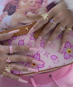 Pink Y2k, Nail Jewelry, Pink Nail, Glam Fashion, Cartier Love Bracelet