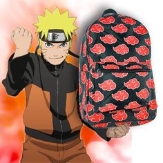 the naruto backpack has been designed to look like it is holding up his fist