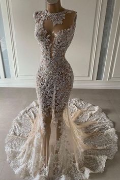 a dress that is on display in a room