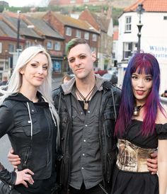 kato steamgirl (kate lambert, steampunk model and designer), steampunk band abney park bassist Derek, and La Carmina at Whitby Goth Weekend 2015. More photos - http://www.lacarmina.com/blog/2015/05/whitby-goth-weekend-fashion-steampunk-goths/ Kato Lambert, Kate Lambert