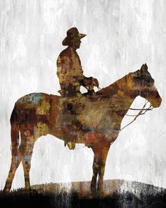 a man riding on the back of a brown horse