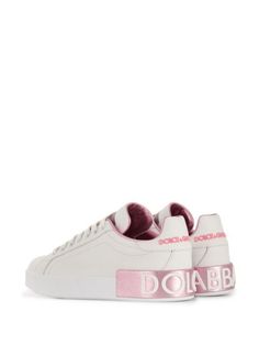 Shop Dolce & Gabbana Portofino low-top sneakers with Express Delivery - FARFETCH Dolce Gabbana Sneakers, Dolce E Gabbana, Leather Cap, Beach Tote Bags, Letter Logo, Sneakers Shoes, Shoe Game, White Sneakers, Handbag Backpack