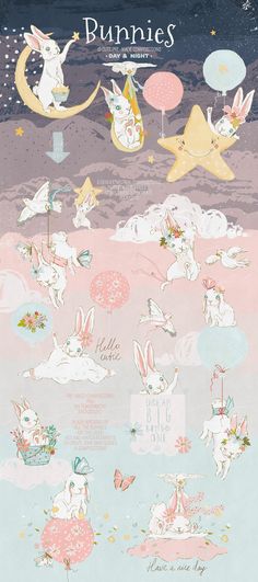 an image of rabbits flying in the sky