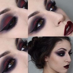 Witchy Makeup, Vampire Ball, Shadow Ideas, Vampire Makeup, Halloween Makeup Inspiration, Art Makeup