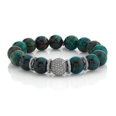 Chrysocolla Bracelet With Diamond Beads Fall Favorites, Black Diamond