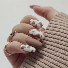 Unghie Nail Art, Cow Nails, Cute Gel Nails, Fabulous Nails, Fire Nails, Short Acrylic Nails, Nail Arts, Best Acrylic Nails, Cute Acrylic Nails