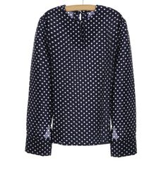 Gender:Women Collar:O-Neck Pattern Type:Polka Dot Fabric Type:Chiffon Sleeve Style:Regular Style:Casual Clothing Length:Regular Material:Cotton,Polyester Model Number:YF-059 Sleeve Length(cm):Full Decoration:Hollow Out