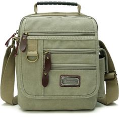 *Materials: The Canvas Shoulder Bag Use High-Quality Canvas Matching Solid Hardware Buckle And Pu Production, Which Is Wear-Resistant Dirt-Resistance. Sturdy And Durable *Size And Weight: Measurement In 9.4 X 3 X 10.6 Inch(L X W X H). Only 0.9lb/14.1oz. Adjustable Shoulder Strap, Suitable For All Seasons *Structure: There Are Three Zipper Pockets On The Cover, And One Zipper Pocket Under The Cover. There Are Side Pockets On Both Sides. There Is A Zipper Pocket On The Back. There Are Two Main Com Functional Khaki Shoulder Bag, Travel Canvas Satchel With Mobile Phone Bag, On-the-go Canvas Mobile Phone Bag, Khaki Rectangular Bag With Zipper Closure, Khaki Rectangular Bag With Zipper, Khaki Shoulder Bag With Mobile Phone Pocket, Khaki Crossbody Travel Bag, Khaki Crossbody Bag For Travel, Khaki Crossbody Bag With Zipper Pocket