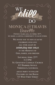 the wedding ceremony program for monica and travis is displayed on a brown background with white lettering