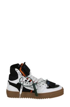 Off-White reintroduces their iconic court-inspired high-top sneaker in laid-back suede with colorpop overlays, herringbone treads and a brand-signature zip tag. Leather and textile upper and lining/rubber sole Made in Italy Designer Shoes Black Owned/Founded High Top Sneaker, Shoes Black, High Top, Herringbone, Designer Shoes, Black Shoes, High Top Sneakers, Rubber Sole, White And Black