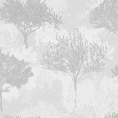 an image of trees in the snow on a wallpaper background that looks like it has been frosted