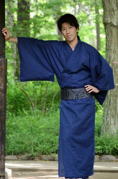 Yukata kimono for men Kimono Men, Men's Yukata, Japanese Traditional Clothes, Kimono Outfit, Male Kimono, Yukata Kimono, Asian Inspiration, Blue Kimono, Beautiful Kimonos