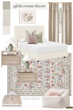 Girls Farmhouse Bedroom, Pre Teen Bedroom Ideas, Girly Toddler Room, Pre Teen Girls Room, Copenhagen Room, Girls Room Decor Ideas, Girls Bedroom Design, Tilly Upholstered Bed