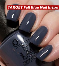 Fall Nail Inspo| OPI Nail Polish - Midnight Mantra Fall Nail Designs Coffin, Nail Colors Dip Powder, Midnight Nails, Fingernails Designs, Fall Nails Opi, Fall Nail Colors Opi, Blue Nail Inspo, Clear Acrylic Nails, Fingernail Designs