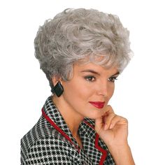 PRICES MAY VARY. 1.Granny Style: Short ombre gray curly wig is made of soft texture:heat resistant synthetic fiber. Natural luster, soft texture, tangle free, more lightweight and comfortable to wear. 2.Adjustable Cap Structure: The hairnet of this wig is of average size, There are adjustable shoulder straps on the inside and the size can be adjusted to between 20 and 22.5 inches. 3.Versatile Occasions: Whether you're dressing up for Halloween, cosplay, or simply want to change up your look for Short Haircuts Curly, Grandma Wig, Fluffy Curls, Haircuts Curly, Grey Curly Hair, Wig Collection, Curly Bob Wigs, Grey Wig, Halloween Wigs