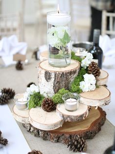 an image of a wedding cake made out of logs