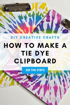 tie dye clipboard How To Make A Tie, Homemade Gifts For Mom, Make A Tie, Art Beat, Stencil Projects, Summer Craft, Creative Craft, Diy Silicone Molds, Summer Memories