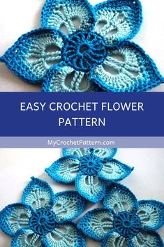 crochet flower pattern with the words easy crochet flower pattern on it