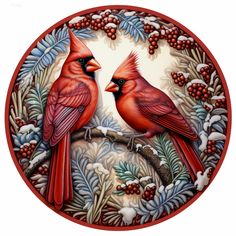 Winter Sign, Cardinal Sign, DCO-00424, Sign For Wreath, 10 Round Metal Sign - DecoExchange® Christmas Critters, Small Easel, Christmas Birds, Animal Spirit Guides, Easter Sign, Grapevine Wreaths, Winter Signs, Animal Spirit, Tattoos Women