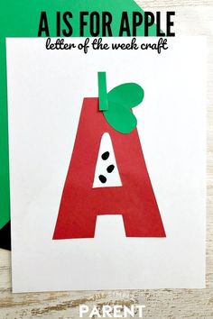 A For Apple Craft, Apple Crafts Preschool, Preschool Apple Activities, Back To School Crafts For Kids, A For Apple, September Preschool, Prek Crafts, Apple Preschool