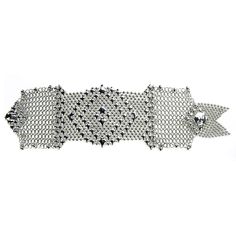 The New Chainmail Collection by Sergio Gutierrez is a mix of traditional small ring stainless steel mesh blend with SG Liquid Metal silky ball chain mesh.This outstanding bracelet is stronger, lighter and more durable. Sergio's sense and love for medieval architecture inspired him to develop a collection that is perfect for any woman looking to make a bold fashion statement that never ends…- Chrome finish.- Stainless steel chainmail and ball chain mesh.- Handmade.- Snap closure with SG logo.- Av Silver Handmade Beaded Bracelets For Formal Occasions, Handmade Silver Beaded Bracelets For Formal Occasions, Chainmail Bracelet For Jewelry Making, Elegant Chainmail Bracelets As Gift, Elegant Chainmail Bracelet Gift, Elegant Chainmail Bracelet For Gift, Elegant Chainmail Bracelets For Gift, Formal Silver Beaded Bracelet, Formal Silver Beaded Bracelets