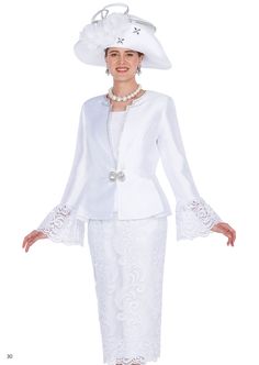 Elite Champagne 5802 white skirt suit Skirt Suits For Women, Church Skirt, Church Skirts, Suit Hat, Women Church Suits, Twill Skirt, Women Church, Suit White, Skirt Suits