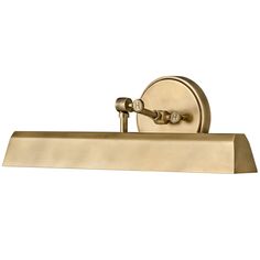 an antique brass finish bathroom light with two lights on each side and a satin glass shade