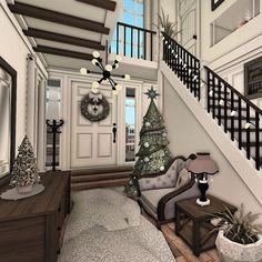 bloxburg small house layouts Bloxburg Christmas Build Hacks, Bloxburg Realistic House Modern, Fun Bloxburg Builds, Apartments In Bloxburg, Christmas House Layout Bloxburg, Country House Layout, Elegant Bloxburg House, Bloxburg House Ideas Realistic, Realistic House Bloxburg