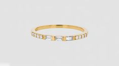 18 Karat Gold Baguette and Round Diamond Ring With 1/7 Carat Total Weight – Noémie Baguette Eternity Band, Round Diamond Band, Eternity Diamond Band, Baguette Band, Baguette Diamond Band, Emerald Cut Engagement, Baguette Diamond Rings, Round Diamond Ring, Emerald Engagement Ring Cut