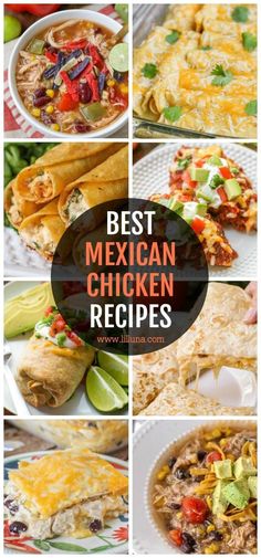 mexican chicken recipe collage with text overlay