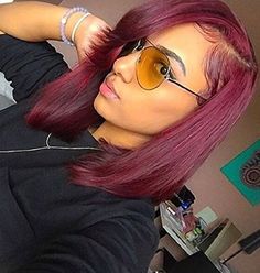 Colorful Bob, Pink Roots, Straight Headband Wig, Bob Sew In, Burgundy Bob, Lover Style, Butterfly Project, Short Weave