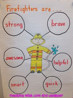 a firefighter poster with words and pictures on it