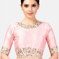 Pink and Majenta color Blouse in Dupion Silk fabric with Embroidered work Elegant Pink Embroidered Blouse, Elegant Embroidered Pink Blouse, Elegant Multicolor Blouse With Floral Embroidery, Elegant Pink Blouse With Floral Embroidery, Elegant Multicolor Blouse Piece With Floral Embroidery, Elegant Multicolor Floral Embroidered Blouse, Elegant Multicolor Floral Embroidery Blouse Piece, Elegant Multicolor Tops With Floral Embroidery, Spring Wedding Tops With Embroidered Neckline