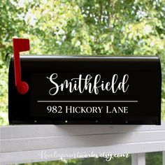 a mailbox with the name smithfield on it