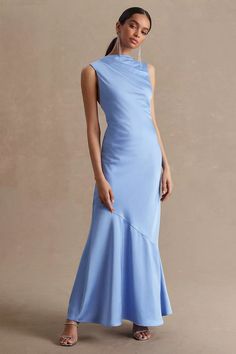 Significant Other Lana Cowl-Neck Tie-Back Satin Maxi Dress | Anthropologie Blue Fits, Satin Maxi, Satin Maxi Dress, Polyester Satin, Significant Other, Tie Backs, Guest Dresses, Modern Woman, Cowl Neck